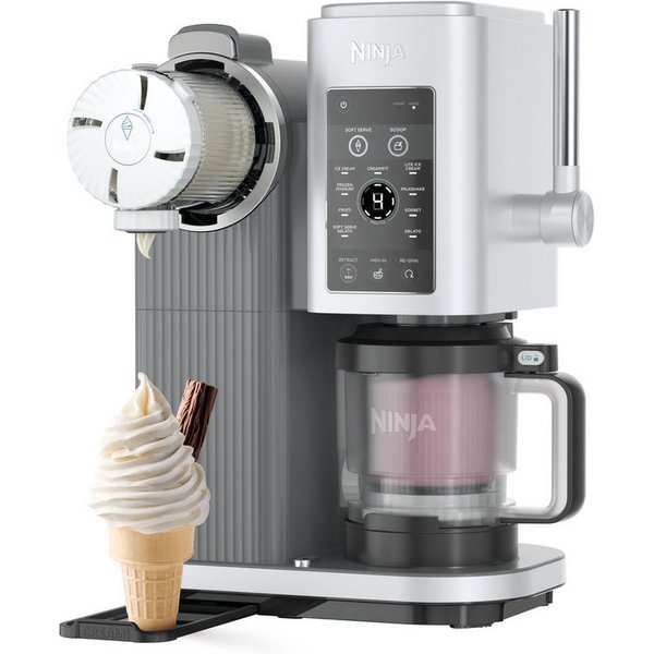 NINJA Eismaschine Ninja CREAMi Scoop & Swirl 13-in-1 Softeis- und Eismaschine NC701EU, 0,48 l, Softeis & Eismaschine NC701EU