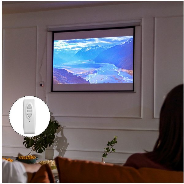 HOMCOM Beamer Leinwand 171 x 130 cm 84 Zoll 4:3 HD 4K Motorleinwand (für Heimkino oder Präsentationen Weiß)