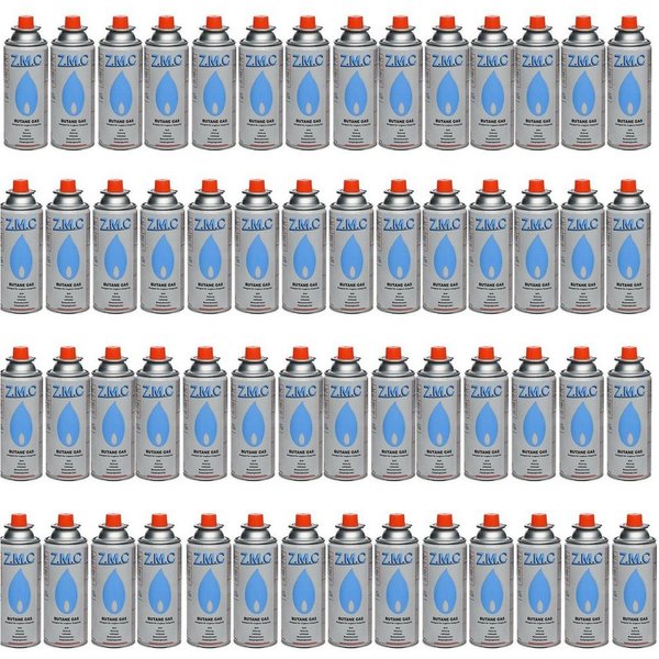 ZMC Gaskartusche Butan Gas Kartusche 227g Butangas Gaskartusche Silber, Zubehör für Gaskocher Campingkocher Brenner Gasheizung Gasbrenner, 56 St., MSF-1a Gaskar
