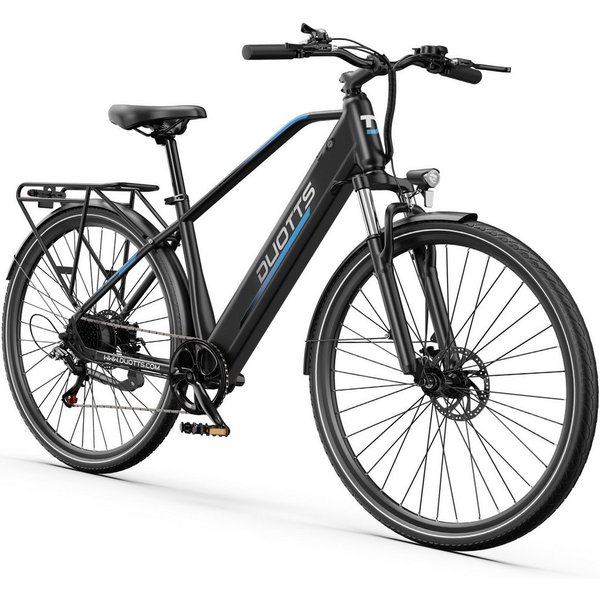 DUOTTS E-Bike Cityrad Herren Damen E-Citybike 90km 28 Zoll 250W 468Wh Scheibenbremse, Heckmotor, 468 Wh, 7 Gang, 468Wh Akku, Elektrofahrrad mit Gepäckträger