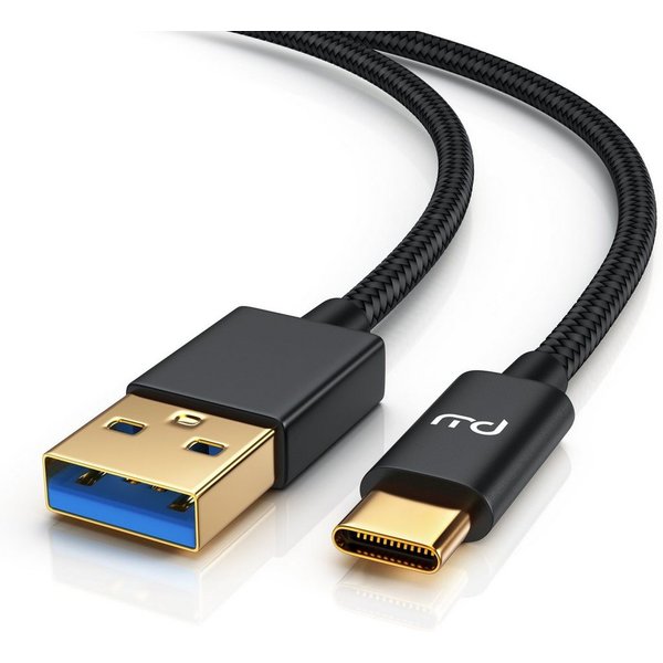 Primewire Datenkabel, Ladekabel, Nylonmantel, bidirektional, Geschirmt - 0,5m USB-Kabel, 3.1, USB 3.0 Typ A, USB-C (50 cm), für Smartphone, Tablet & Powerbank, 