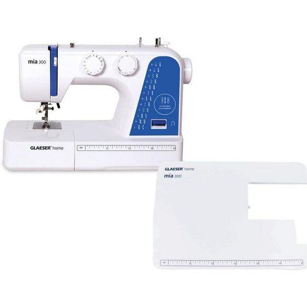 GLAESER home Nähmaschine Nähmaschine easy GLAESER® home mia 300 inkl. Anschiebetisch, 24 Programme