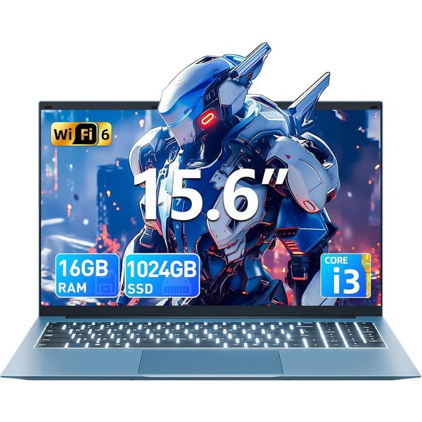 MENGHU 15,6 Zoll FHD IPS Laptop 16GB RAM 1TB SSD Windows 11 PRO WiFi 6 LAN Notebook (Intel® Core™ i3-10100Y, Intel® UHD Graphics, 16 GB, 1024 GB SSD)
