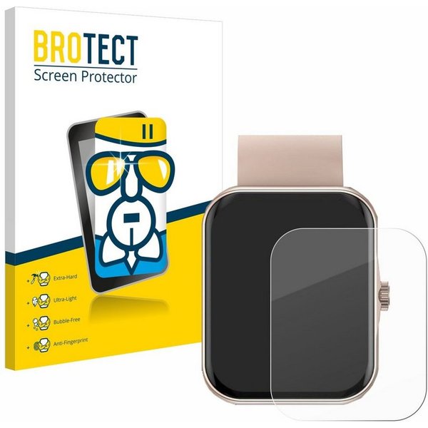 BROTECT Displayschutzglas Folie für Mutoy Smartwatch 1.83", Schutzfolie Glas Panzer Display Schutz klar