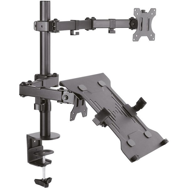 Drall Instruments Monitor-Halterung LT15-IP27B, (bis 32 Zoll, 1-tlg., Tischhalterung mit LCD LED Monitor Halter und Laptop Notebook Ablage)
