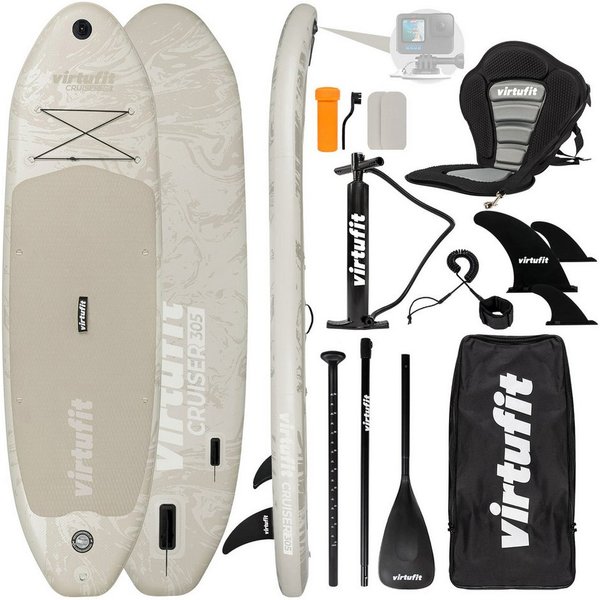 VirtuFit Inflatable SUP-Board VirtuFit Supboard Cruiser 305 Sandbeige mit Kajak-Sitz