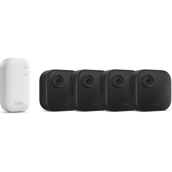 blink IP-Überwachungskamera Kamera Outdoor 4 Sicherheitskamera 4-Kamera-System Überwachungskamera (Innenbereich, Außenbereich, Set, inkl. Sync Modul Core, integ