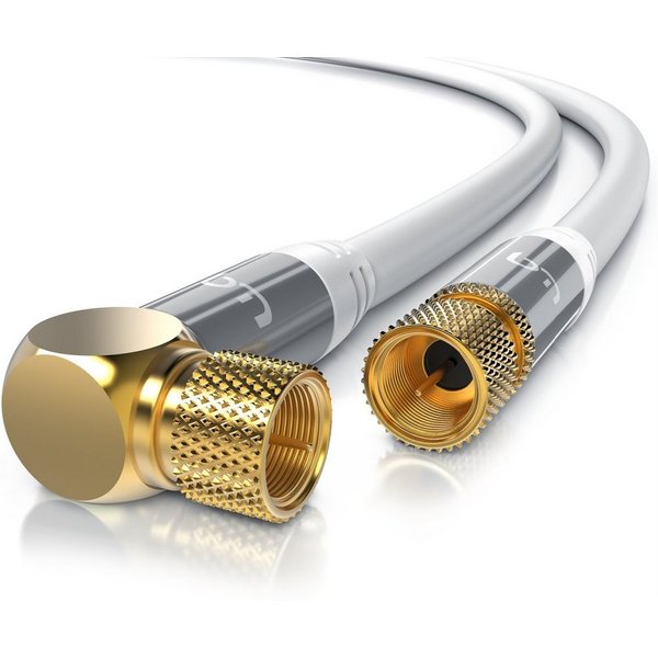 Primewire HDTV SAT Koax Kabel 90° gewinkelt, 4fach Schirmung, 135dB, 75Ohm, 1,5m SAT-Kabel, Koax, F-Verbinder (150 cm), Antennenkabel für Sat-Schüssel, Receiver