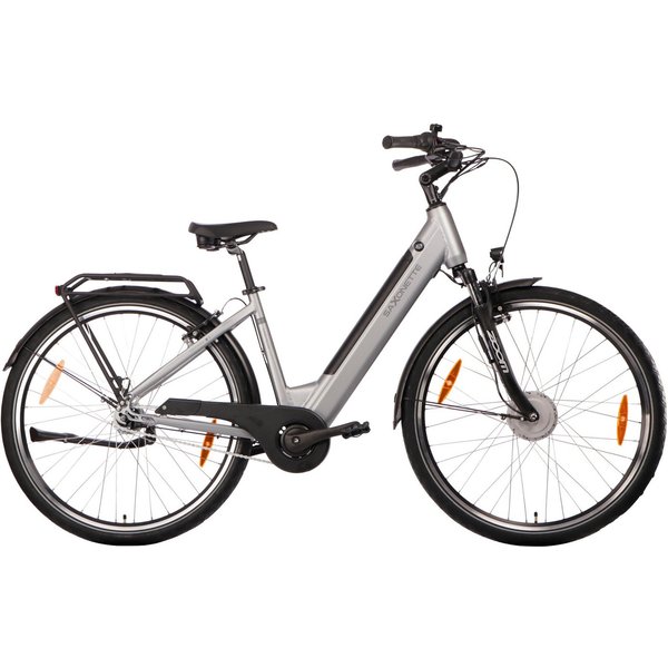 SAXONETTE E-Bike Cityrad SAXONETTE Comfort Plus 5.0 E-Bike Damen 28 Zoll, 7 Gang Shimano Nexus 7 Gänge Schaltwerk, Nabenschaltung, Frontmotor, 468 Wh, (Packung)