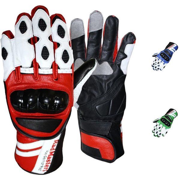 German Wear Motorradhandschuhe GW409G Lederhandschuhe Handschuhe aus Kalbsleder mit Protektoren