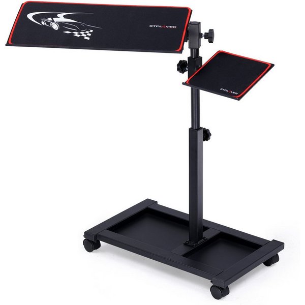 GTPLAYER Tastatur- und Maushalterung höhenverstellbar 58-83cm mit Rollen Tastatur- und Maus-Set, Ergonomisch Tastatur- und Mausneigung einstellbar