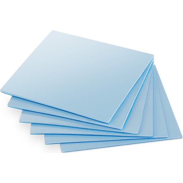 Poppstar CPU Kühler Wärmeleitpad 50x50 mm mit Wärmeleitfähigkeit 6 W/mk, 3 Stärken (je 2 Stück 0,5mm / 1mm / 1,5mm), Farbe blau