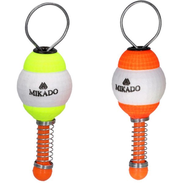 MIKADO Total Fishing Hängebissanzeiger Bissanzeiger Normal 2er Set Rot und Gelb Styroschaum Styropor Angeln, (Spar-Set)