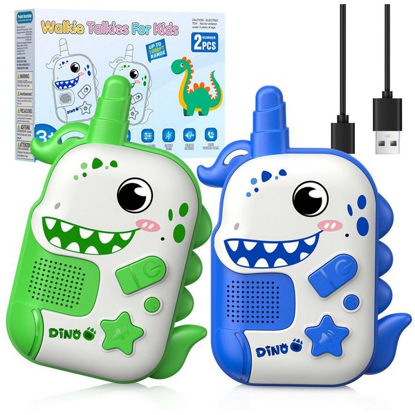 Wootoy Walkie Talkie Kinder-Walkie-Talkies 2er Set Funkgerät Spielzeug mit Type-C-Anschluss, (Integrierter Akku bis zu 48 Stunden Betriebszeit, 2-St., Reichweit