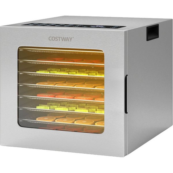 COSTWAY Dörrautomat 850 W, 8 Etagen, Dörrgerät mit 48H Timer, 10 Programmen
