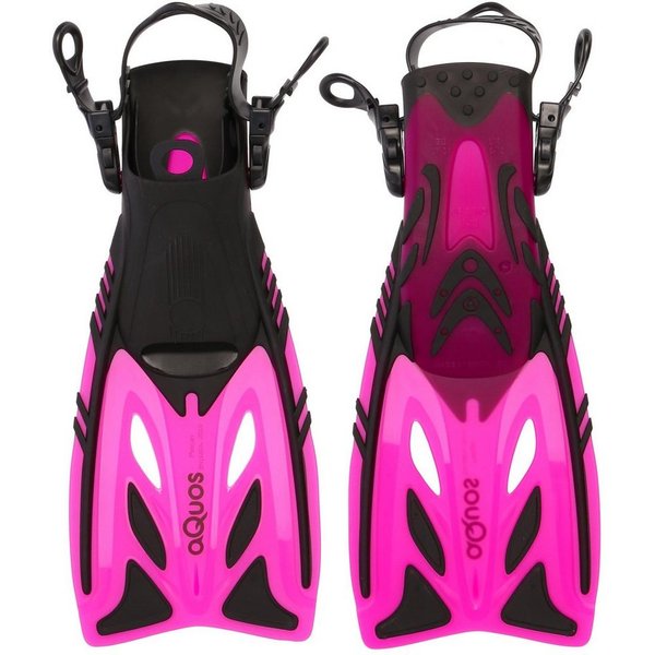 aQuos Flosse Aquos Junior Kinder Flossen pink Pelican Taucherflossen, mitwachsend, verstellbares Fersenband
