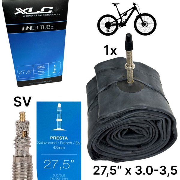 XLC Fahrradschlauch MTB Fahrrad Ersatz Schlauch FR DH 27,5" Französisch Ventil 48mm