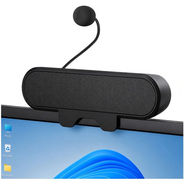 Bolwins E27C PC Lautsprecher mit Mikrofon, USB Soundbar für Monitor & Laptop PC-Lautsprecher nicht relevant (nicht relevant, 10 W, Monitor-Clip, AEC-Mikrofon, 1