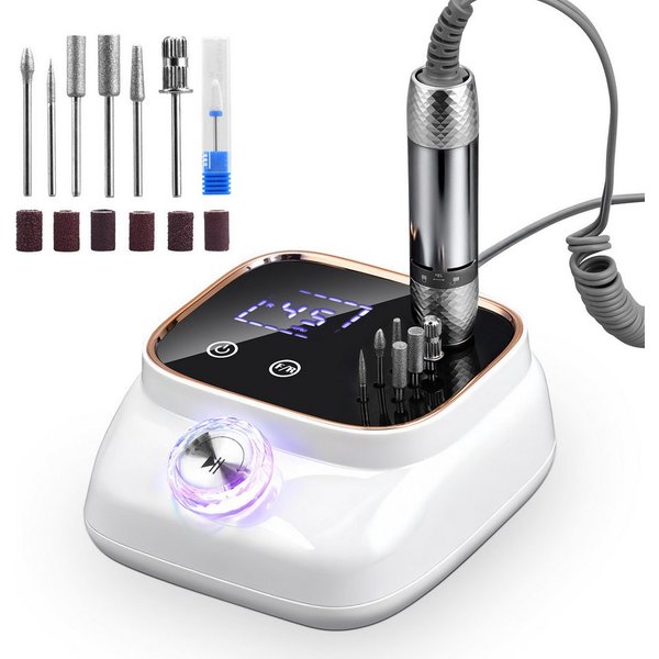 CkeyiN Pro Maniküre-Pediküre-Set Profi Nagelfräser 45000RPM,Fräser für Gelnägel, mit Lcd-Display,Nagelfeile Maniküre Pediküre Zubehör Set, für den Heimgebrauch 