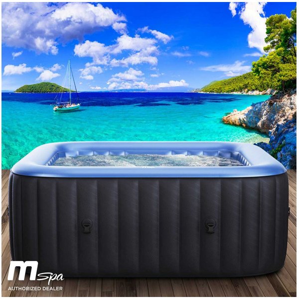 BRAST Whirlpool aufblasbar Tekapo für 4-6 Personen, aufblasbares Aufstellbecken, aufblasbarer Whirlpool, (In-Outdoor Pool 132 Massagedüsen Timer Heizung), Aufbl