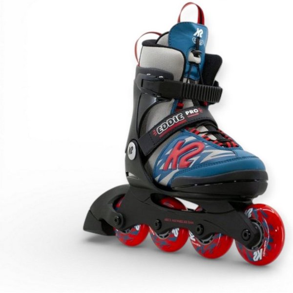 K2 Inlineskates Eddie Pro (Rollen: 70mm/80A, Kugellager: ABEC: 3) grau/blau Kinder