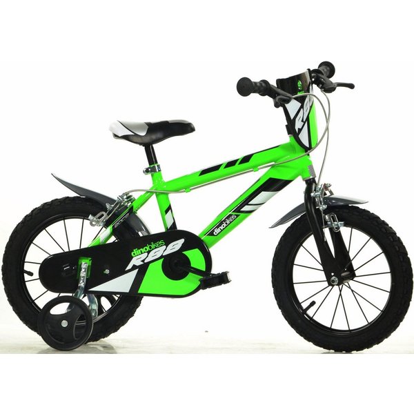 Dino Bikes Kinderfahrrad 16" R 88 Kinderfahrrad Jungen stabiler Rahmen Stützräder 4-7 Jahre, 1 Gang, mit Stützrädern und Frontschild