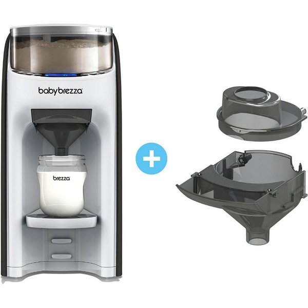 Baby Brezza Babyflaschenwärmer Automatischer Flaschenzubereiter mit 2 Milchpulvertrichtern, mischt Wasser und Milchpulver klumpenfrei per Knopfdruck