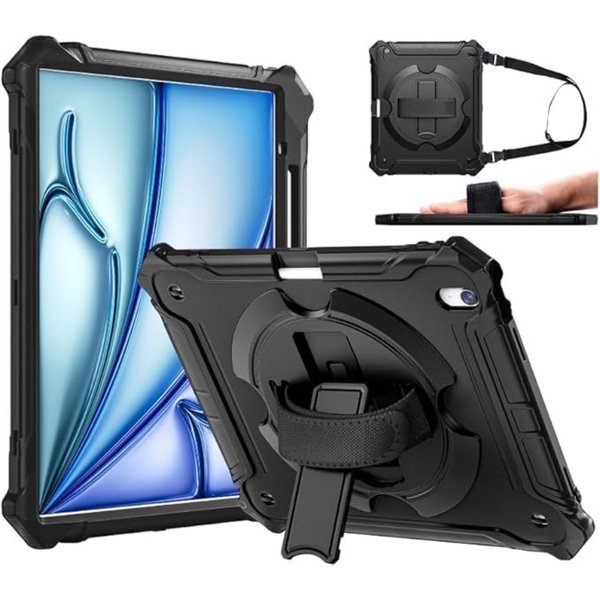 ZtotopCases Tablet-Hülle Stoßfest iPad Air 13 Zoll M3 M2 mit Ständer & Handschlaufe 13 Zoll, mit Handschlaufe und Trageriemen