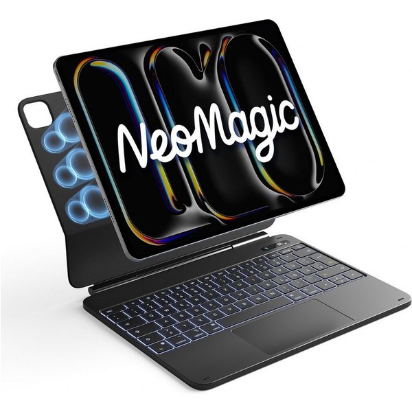 Inateck Magnetische Tastatur Hülle für iPad Air 13‘‘ M4 M3, Pro 13'' M5 M4 iPad-Tastatur (Großes Trackpad,LED Power-Anzeige,Hinterleuchtet, mit Stifthalter)