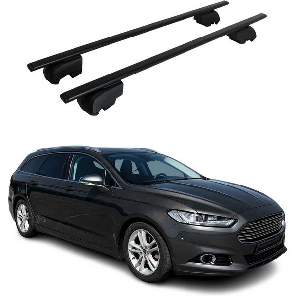 OMAC Dachträger Grundtäger für Ford Mondeo Turnier 2014-2022 75kg Metall Schwarz 2x (2-St), Wasserbeständig,Abnehmbar,Multifunktional,Leichtgewichtig