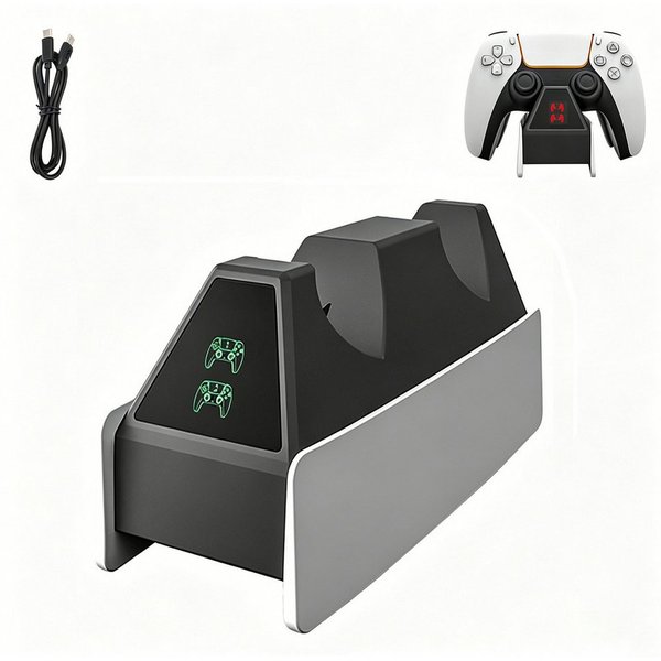 Toomoke PS5 Controller Ladestation für PS5 Elite Controller mit LED-Display Controller-Ladestation (2 Stunden Schnellladung, USB Anschluss & Aufbewahrung)