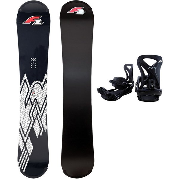 F2 Snowboard F2 Set Snowboard Rental Machine mit Protector 163xw cm + Bindung L