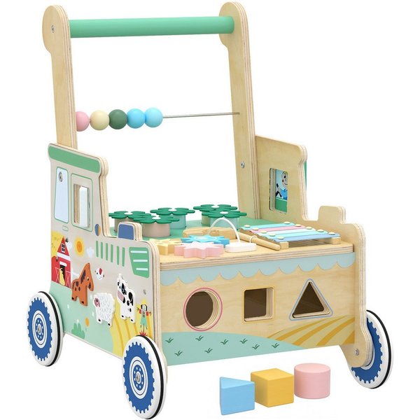 AIYAPLAY Lauflernwagen Lauflernhilfe mit Rädern, (Set, 1-tlg., Baby Lauflernwagen), Montessori Aktivitätszentrum mit Stauraum