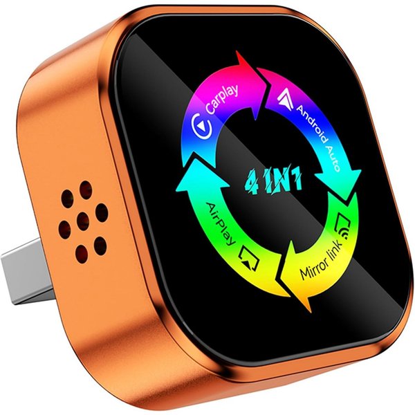 FELIXLEO 4in1 Wireless CarPlay Adapter Android Auto AirPlay Orange. Wireless Lautsprecher