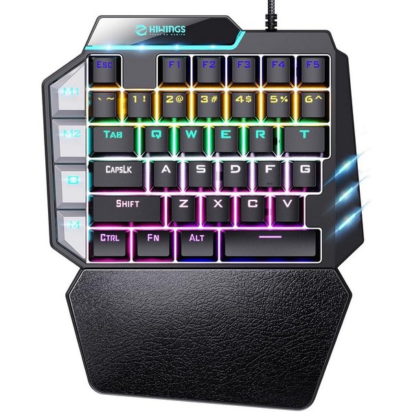 Hiwings Einhand-Gaming-Tastatur mechanische mit RGB Rainbow Beleuchtung Gaming-Tastatur