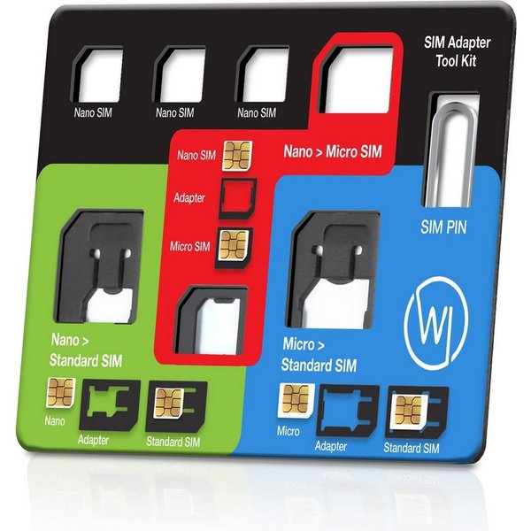 Wicked Chili 8in1 Multi Sim Card Tool Gelbeutel Karten Halter Smartphone-Adapter N/A zu Nano, Micro, Standard