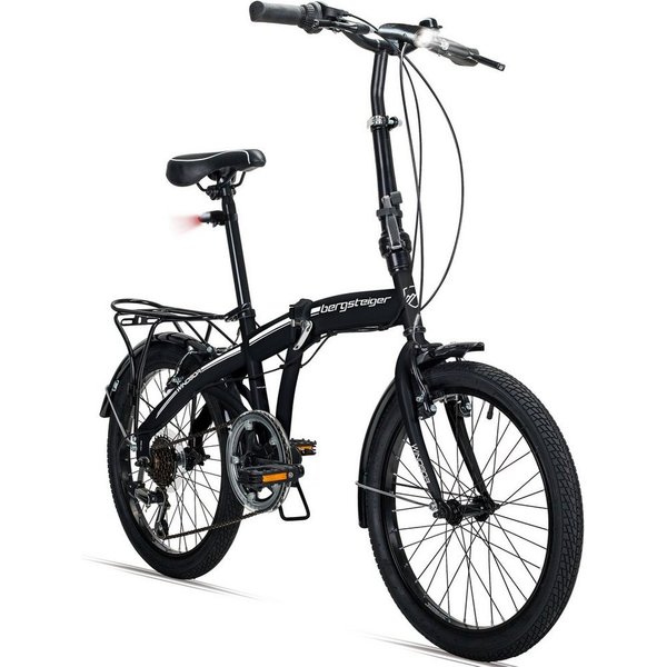 bergsteiger Faltrad Windsor 20 Zoll, Klapprad, Shimano 6 Gang-Schaltung, Damen, Herren, 6 Gang Shimano Tourney RD-TY21 Schaltwerk, Kettenschaltung, V-Bremsen