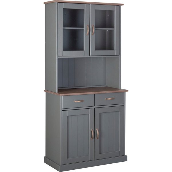 Inter Link Buffet Luzerna Kiefer Massivholz, FSC, Küchenschrank, Vitrinenschrank Geschirrschrank im Landhausstil, BxTxH: 90 x 45 x 190 cm