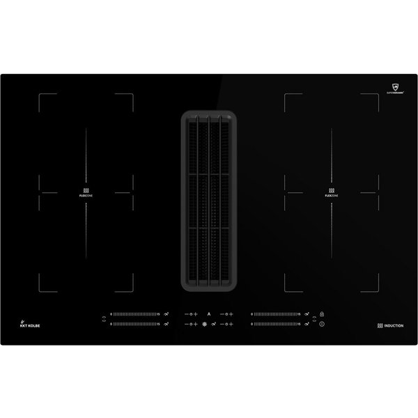 KKT KOLBE Induktions-Kochfeld IND800DRAFT, 80cm Kochfeld mit Dunstabzug Kochmulde Kochplatte Downdraft 4 Zonen