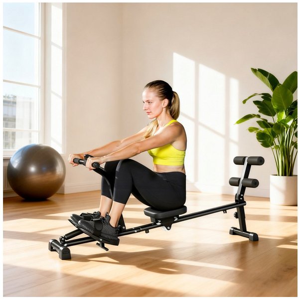 SPORTNOW Rudergerät Rudergerät 2-in-1 mit 12 Widerstandsstufen LCD-Display bis 100kg (2 in 1 Rudermaschine, 1-tlg., leises Rudergeräte für Zuhause), Heimruderge