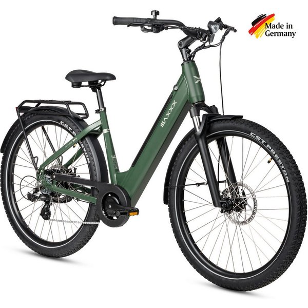 SAXXX E-Bike Cityrad Damen und Herren 28x2,35", SAXXX SUV, 468Wh, 120 km, 95 % vormontiert, 7 Gang SHIMANO Altus Schaltwerk, Kettenschaltung, Hinterradmotor, 46