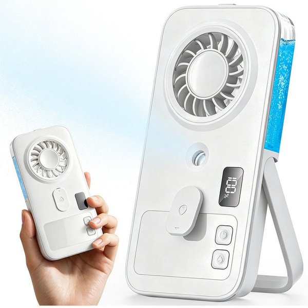 nsihing Handventilator Mini-Handvernebler-Ventilator, mit kalter Luft,wiederaufladbare, 4 Geschwindigkeiten,mit LED-Display,leiser Taschenventilator