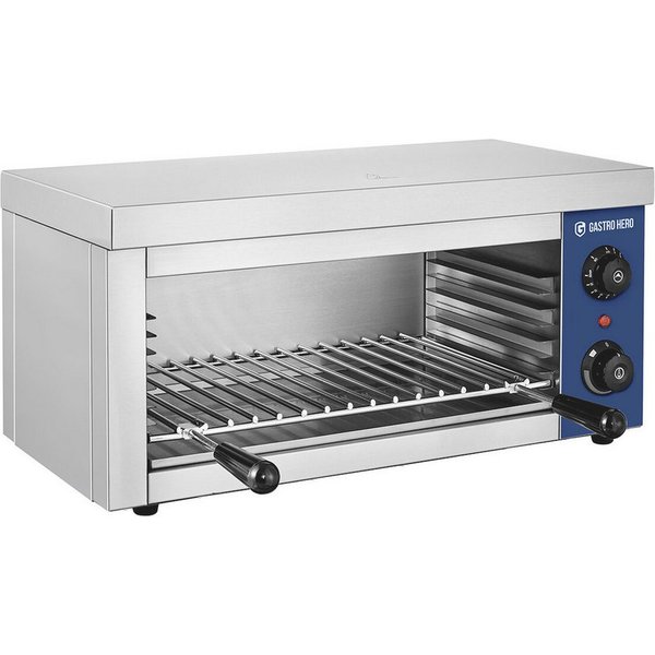 GastroHero Warmhalteplatte Elektro Salamander ECO 610 2 kW Edelstahl Grill, Höhenverstellbare Heizelemente, zwei separate Heizzonen