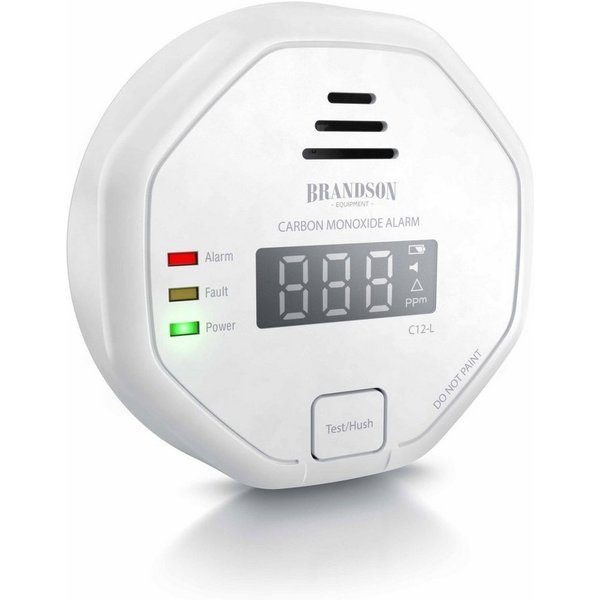 Brandson Kohlenmonoxid Melder mit LCD Display, CO Alarm, 7-10 Jahre Batterie CO-Melder (Warnmelder, Lauter Alarm 85 dB, Testschalter. DIN EN50291 Zertifiziert)