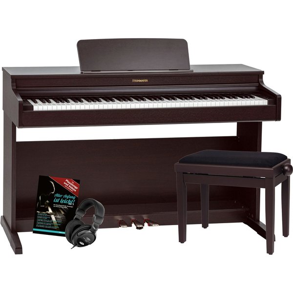 Steinmayer Digitalpiano DP-321 E-Piano Set - 88 Tasten mit Hammergewichtung und Ebony Feel (Spar-Set, inkl. Klavierbank, Kopfhörer & Schule), Polyphonie: 256, B
