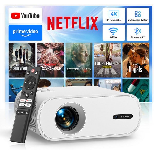 ZOOMCAT ZOOMCAT C10N Beamer 4K Mit Netflix Zertifizierung(Elektrischer Fokus) Beamer (20000 lm, 20000 : 1, 3840x2160, 1920x1080 px, Elektrische Fokussierung, 4D