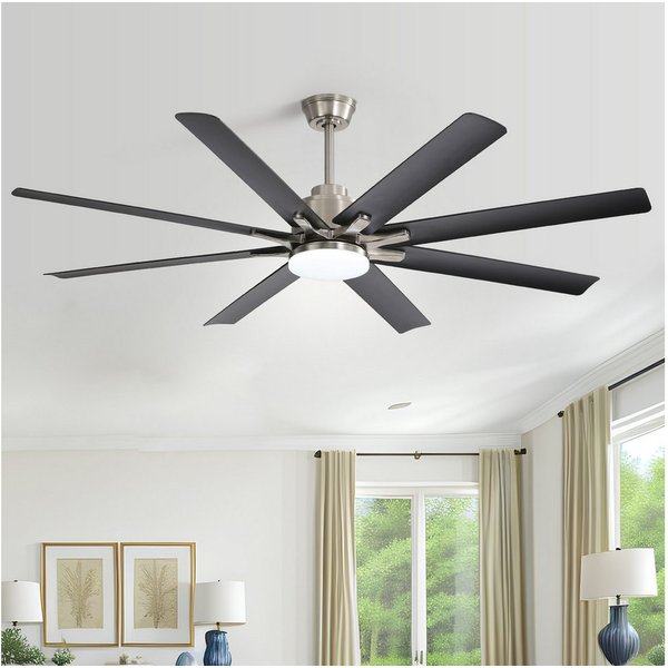 Sofucor Deckenventilator 167,5 cm moderner Deckenventilator für den Innen- und Außenbereich, intelligent, mit Fernbedienung und App-Steuerung