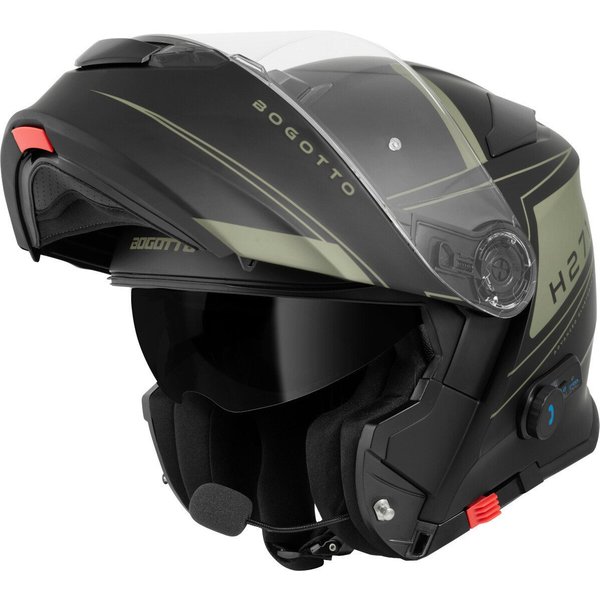 Bogotto Motorradhelm H271 BT Taog Bluetooth Klapphelm, Integriertes Kommunikationssystem,geeignet Für Brillenträger,hera