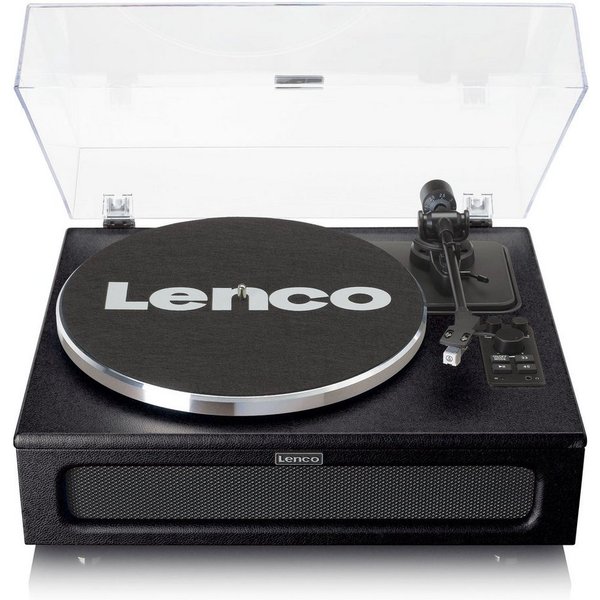 Lenco LS-430BK Plattenspieler (Riemenantrieb, Bluetooth, Schallplattenspieler mit Lautsprecher, Bluetooth 5.0 inkl. Staubschutz)