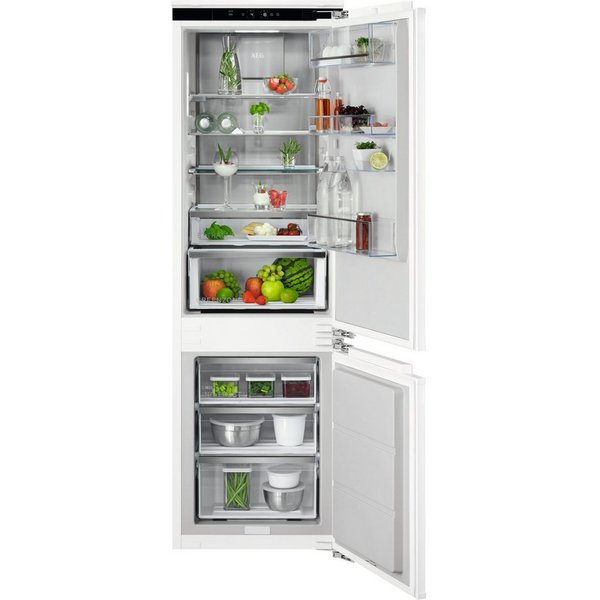 AEG Einbaukühlgefrierkombination Serie 8000 TSC8M181BC, 176,9 cm hoch, 55,7 cm breit, 360°Cooling-optimale Luftfeuchtigkeit & Zirkulation, NoFrost, Festtür